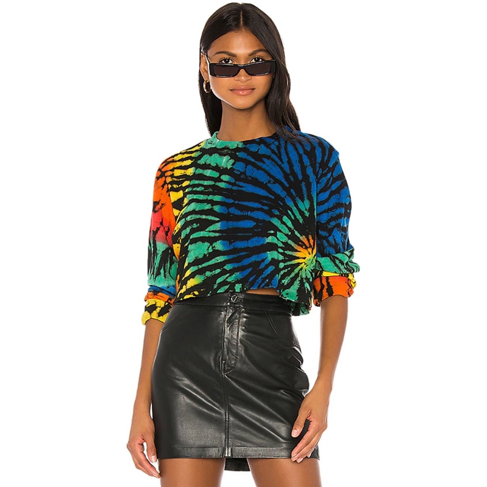 Cotton Citizen Tokyo Tie Dye Crop Tee Black Prism